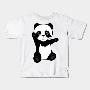 Cute waving panda Kids T-Shirt